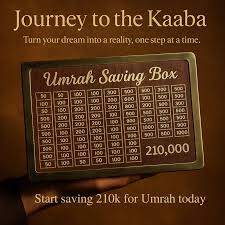 Umrah Saving Box - Wooden Islamic Money Saving Box - 280 Days