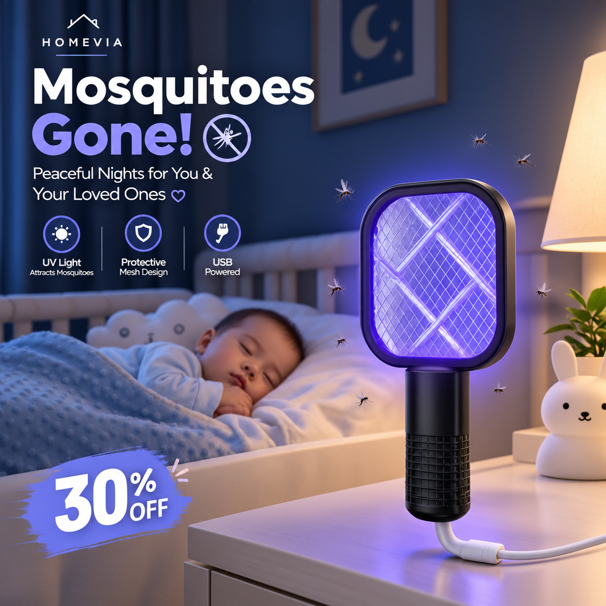 HOMEVIA ZapMax — Electric Mosquito Swatter